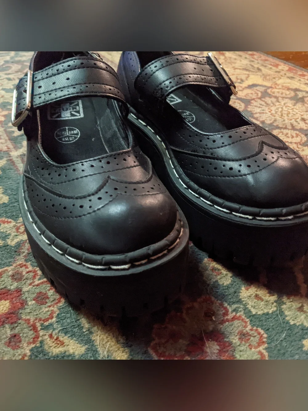 Black Double Decker Mary Jane Shoes
